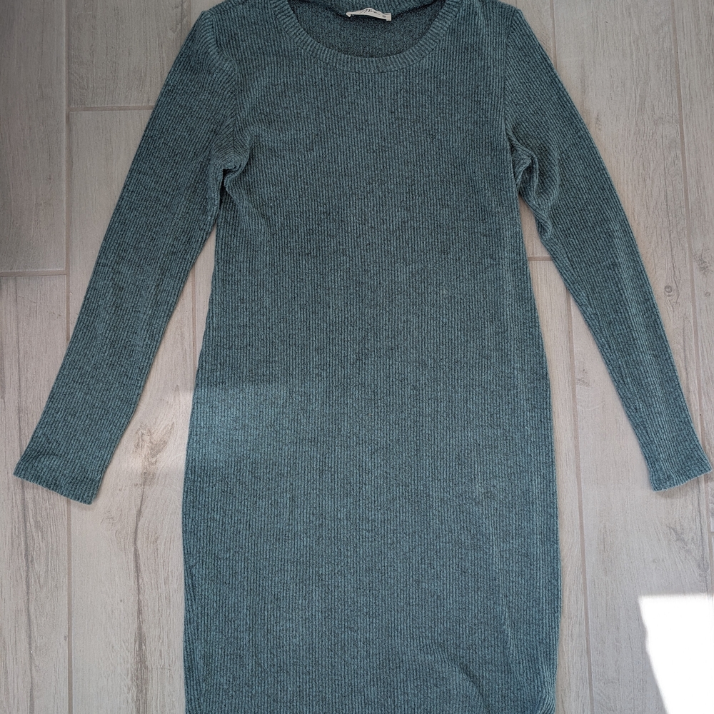 Super Soft Teal Long Sleeve Maternity Dress